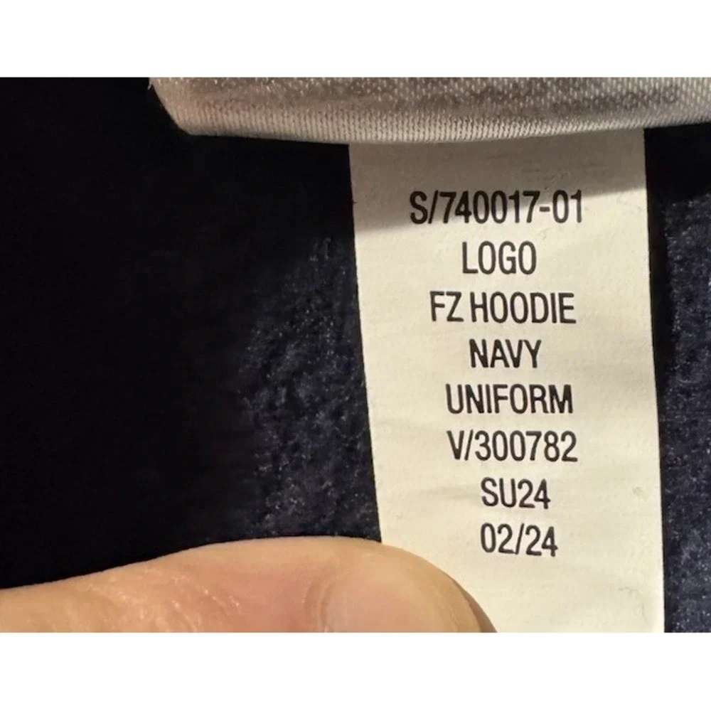 Gap Kids Hoodie Unisex Medium 8 Navy Blue Full Zip Arch Logo Fleece S/740017-01